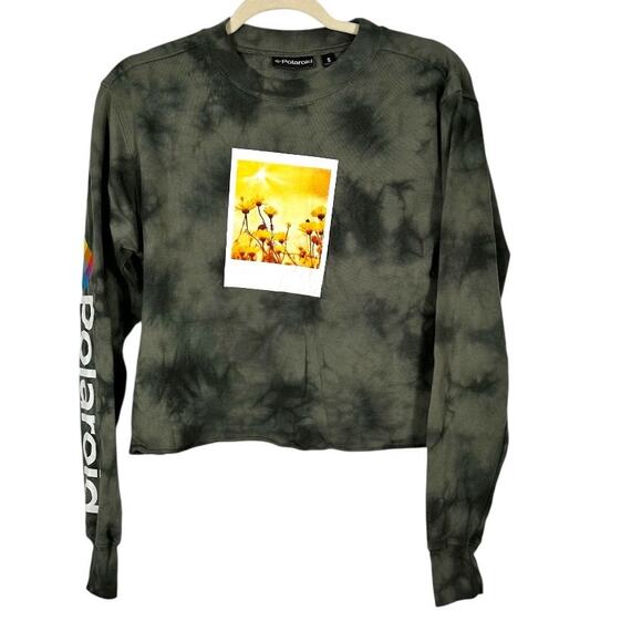 Polaroid Grayish Green Pullover Cropped Top Small - Picture 1 of 5